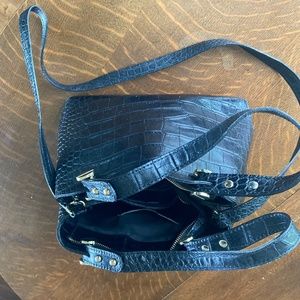 Black leather purse, Italian